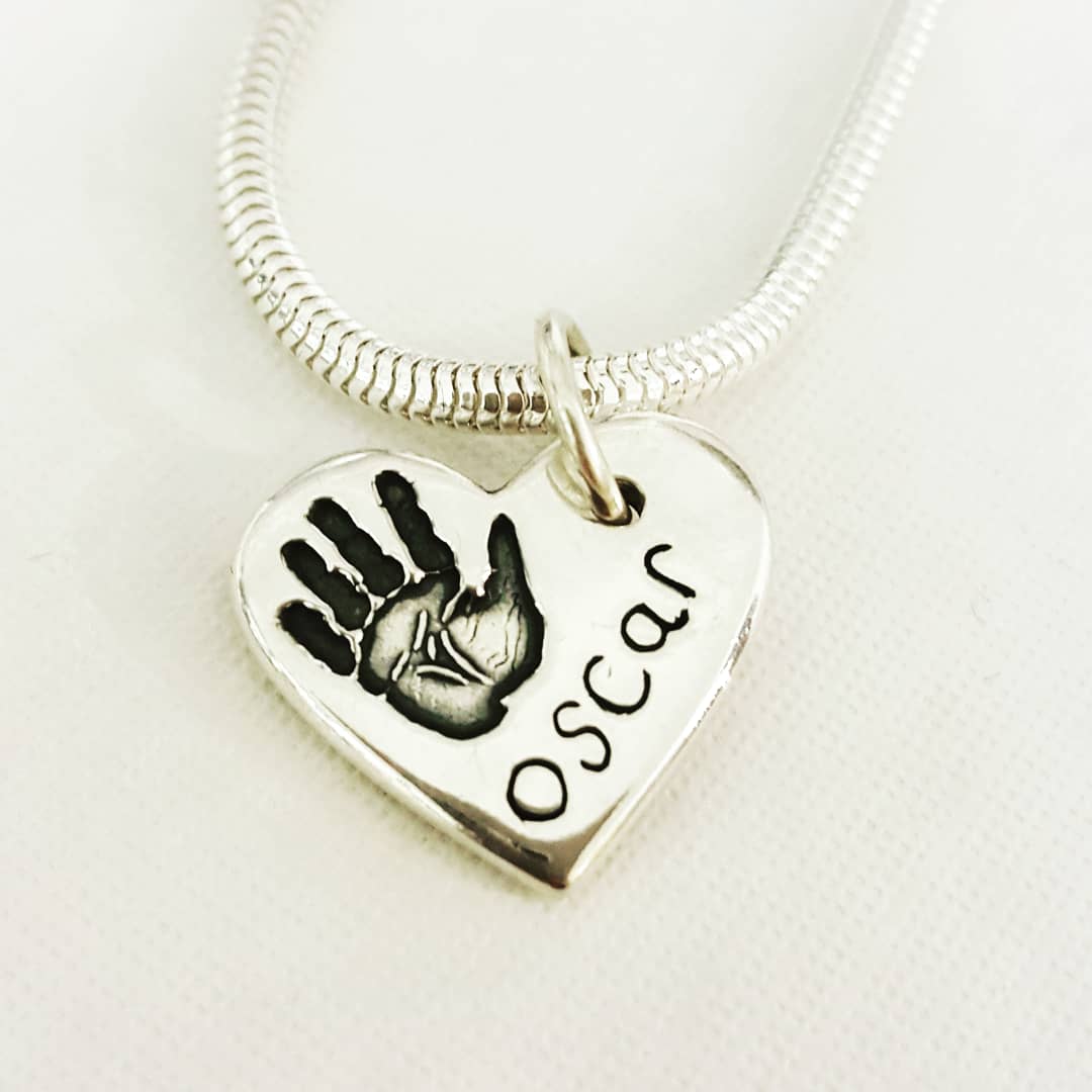 Small single hand or footprint necklace Token of Love